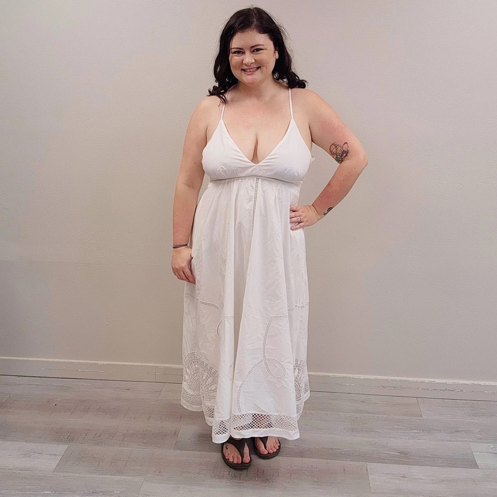 Vineyard Vines White Eyelet Inset Maxi Dress - New - Size XL - Picture 2 of 7